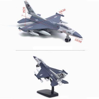 F16 Fighter Jet Alloy Model Pull Back Simulation Plane 1/100 Scale