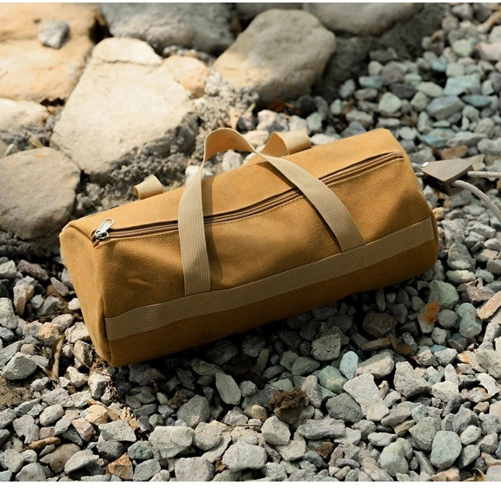 Canvas Cylinder Carry Bag for Tent Pegs and Accessories