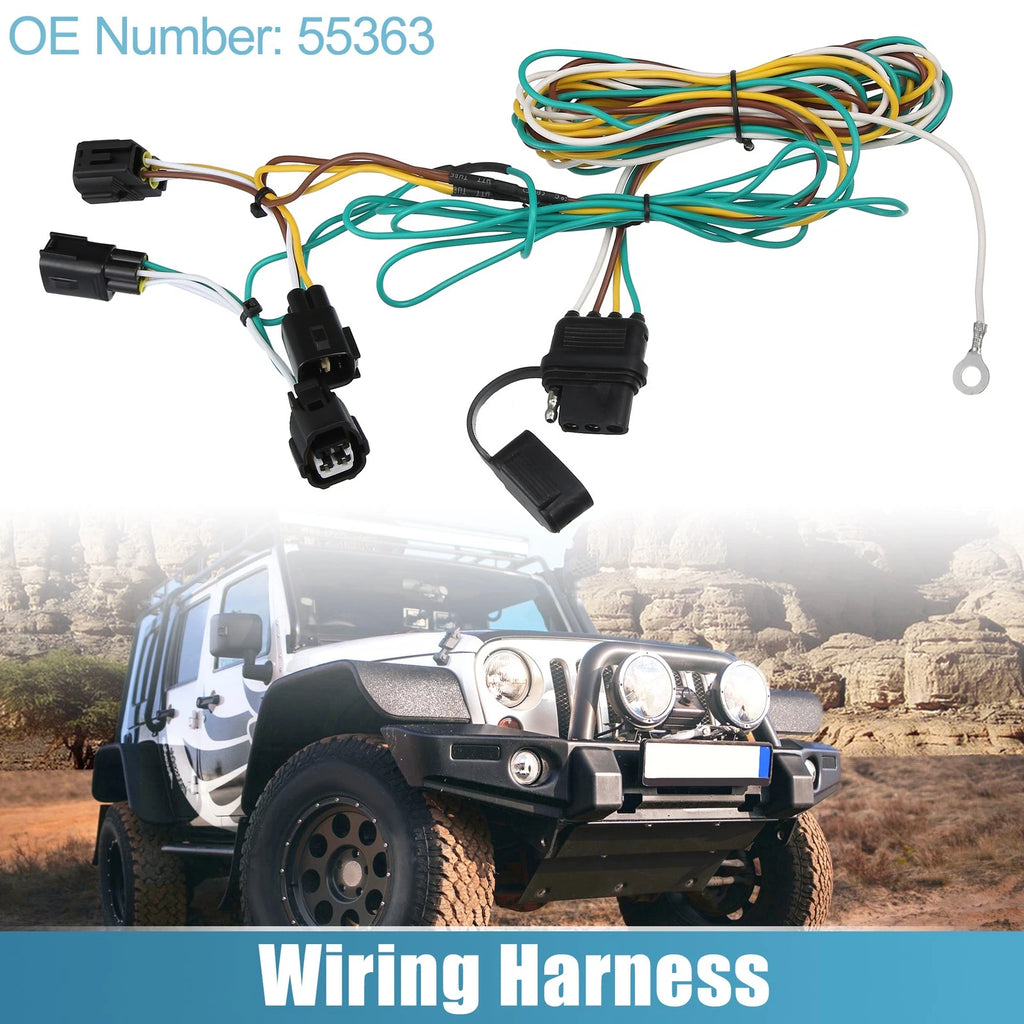 Trailer Wiring Harness Replacement 4-Pin Set for Jeep Wrangler (1998–2006)