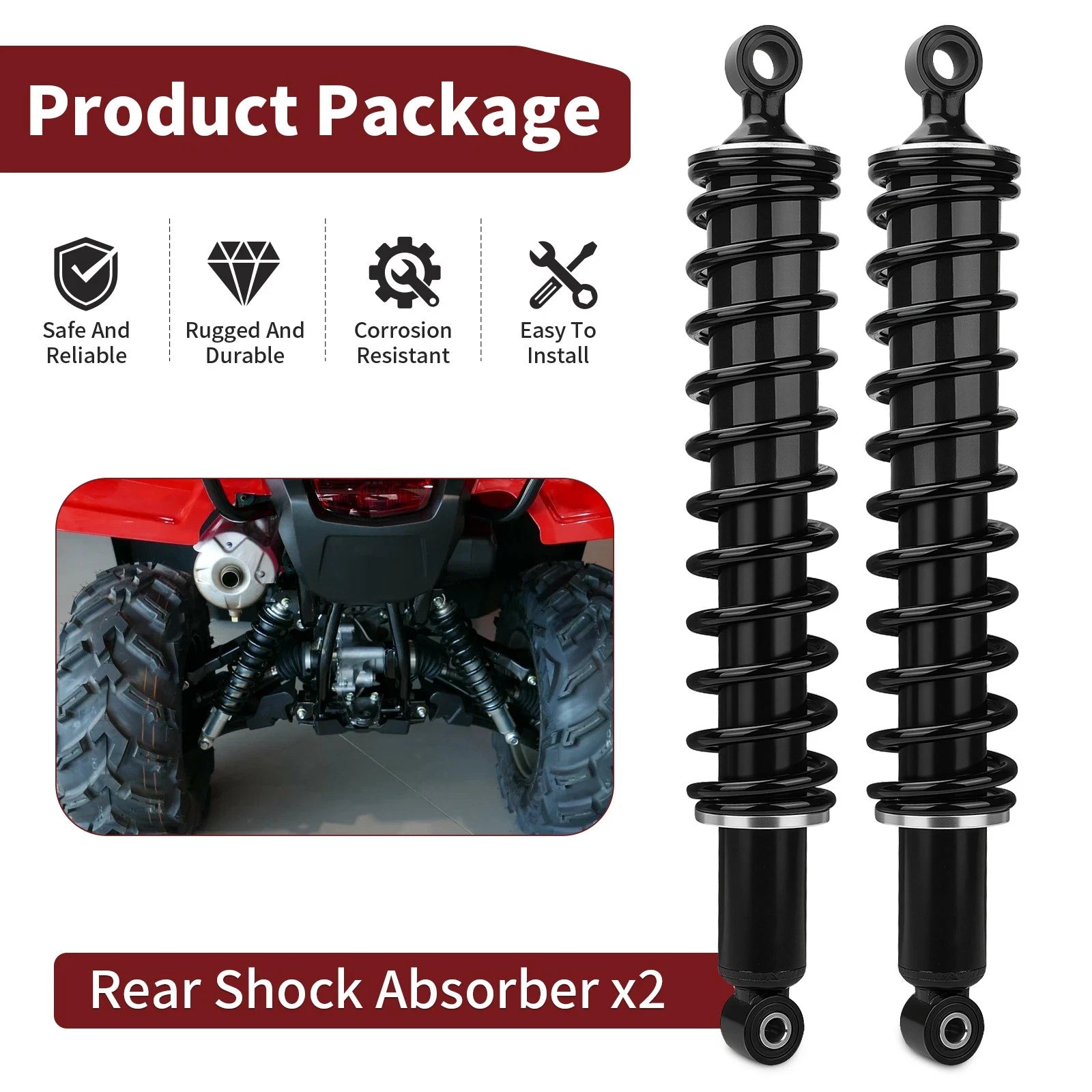 Rear Shocks Absorber for Honda Foreman 500 4x4 TRX500FE (2005–2011) 52400-HP0-A51
