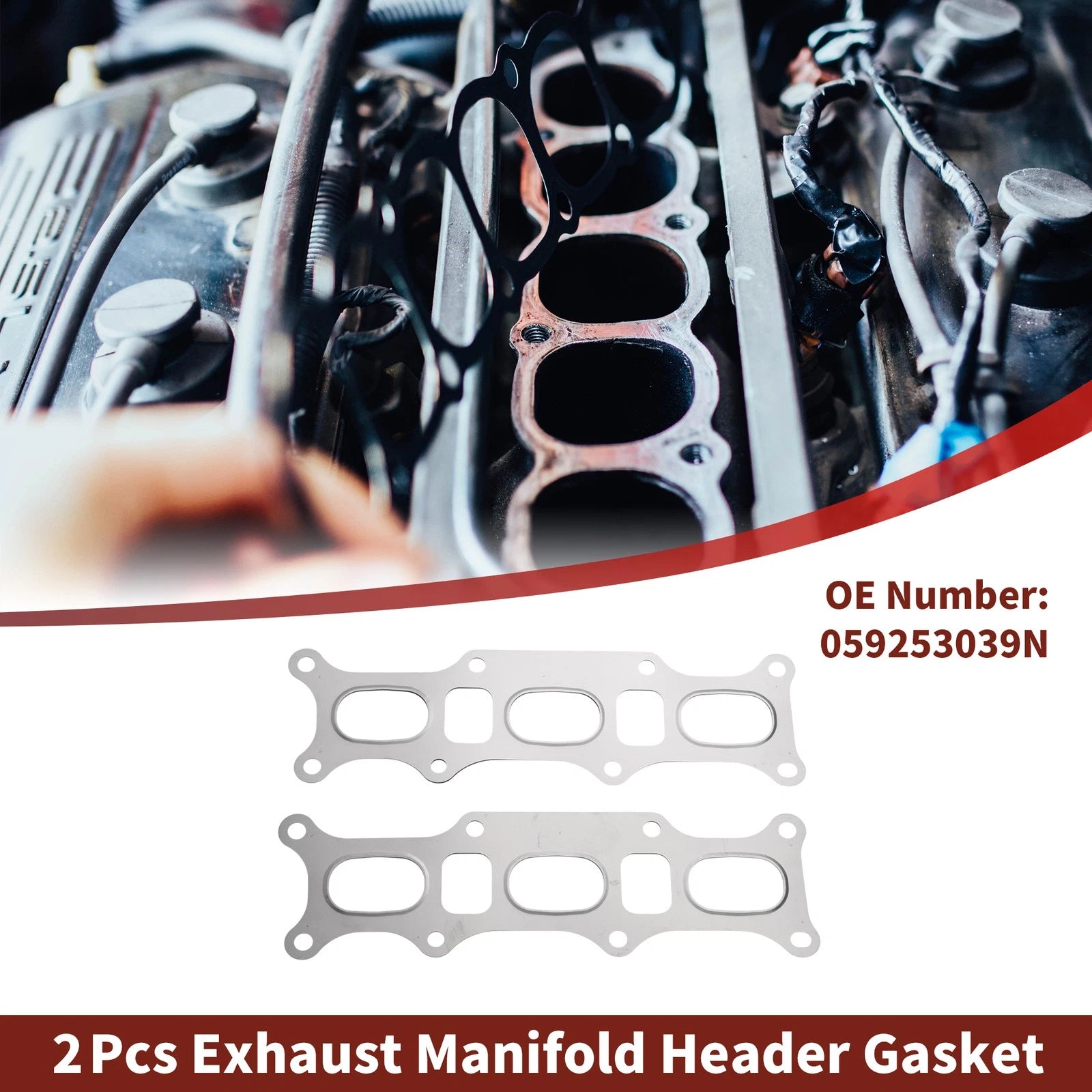 Exhaust Manifold Header Gasket Set for Audi A4 A5 A6 A7 A8 (2 Pcs)