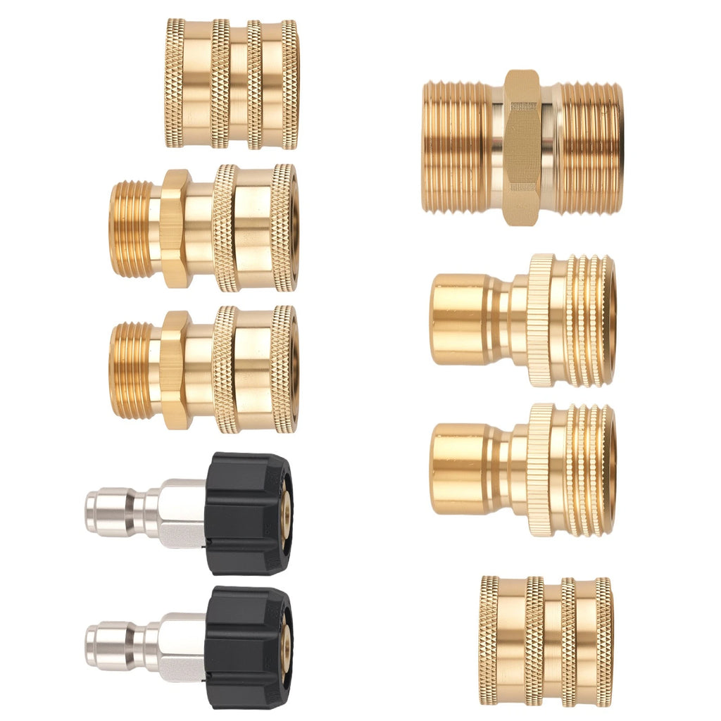 9PCS Brass Quick Connect Fitting Pressure Washer Adapter M22-14 Universal