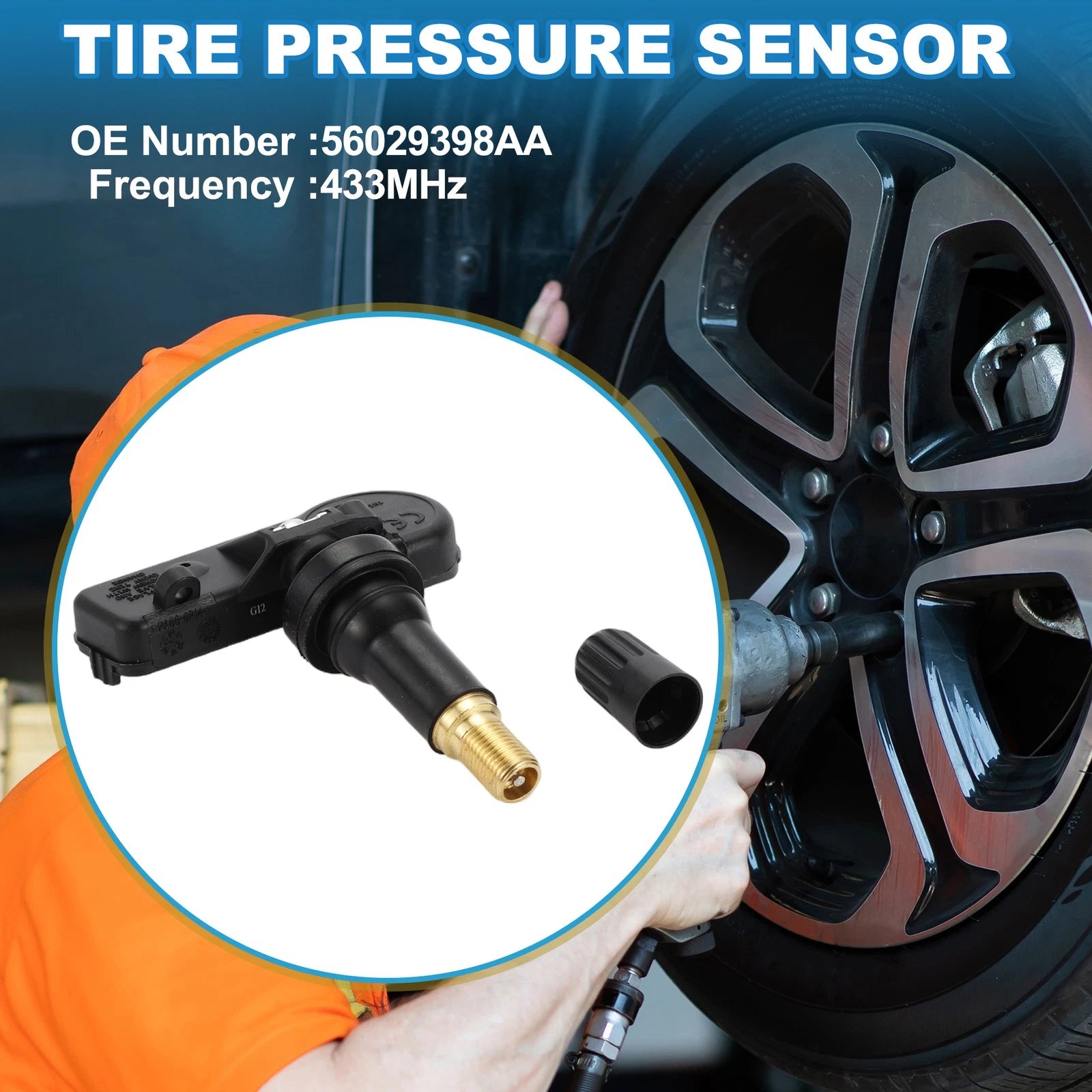 Tire Pressure Sensor Replacement for Dodge Challenger (2010–2021) 433MHz
