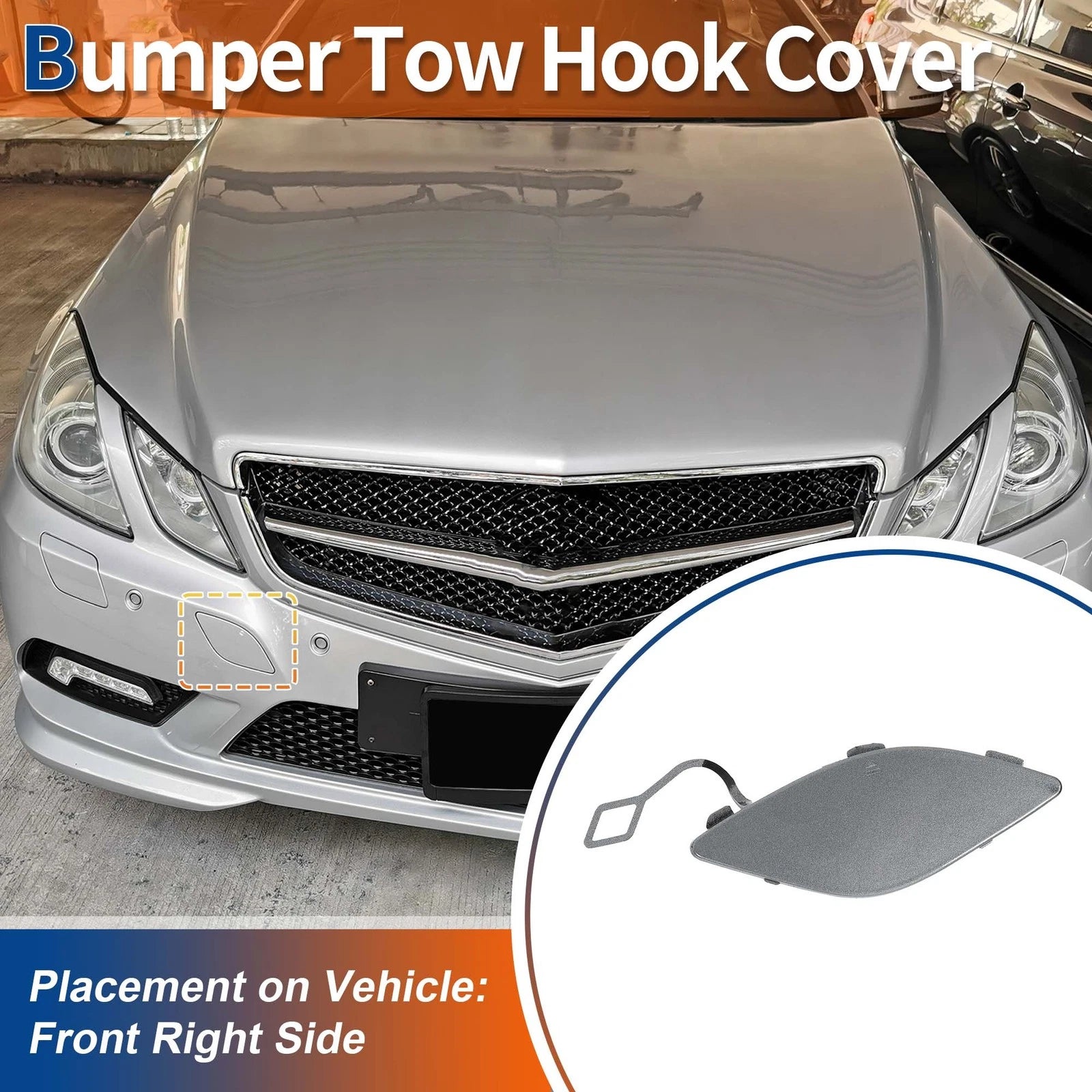 Front Tow Hook Cover Replacement for Mercedes-Benz E Class (2014–2016)
