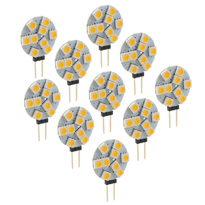 10Pcs G4 Socket Super Bright Warm White LED Lights for Indoor Car RV