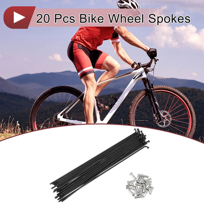 13G Bicycle Spokes 169mm 304 Stainless Steel Black Set for Bike Wheels