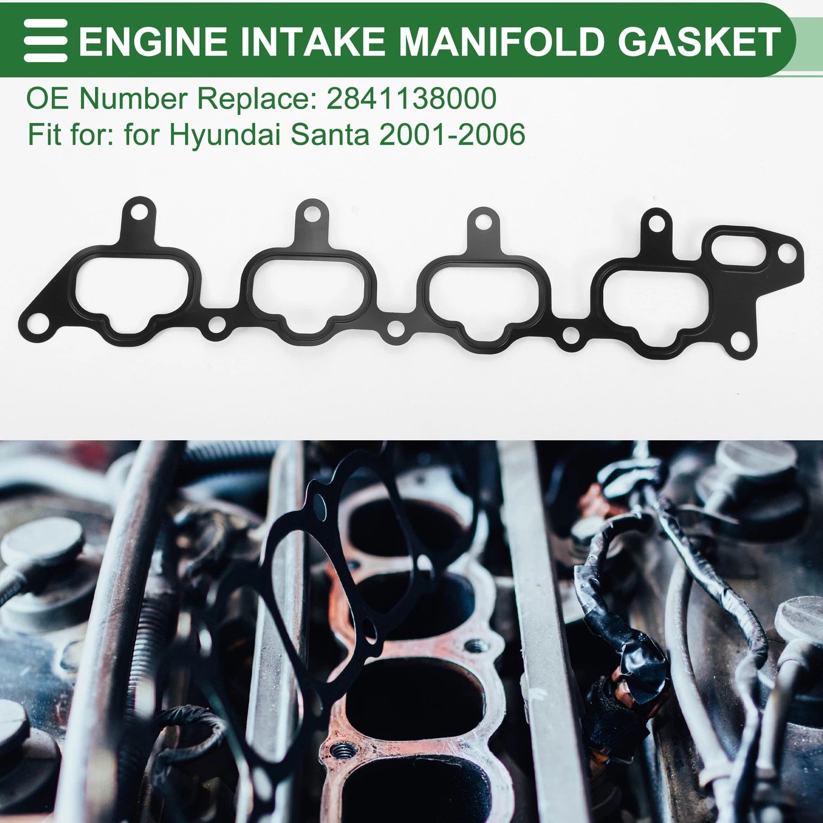 Lower Engine Intake Manifold Gasket Replacement for Hyundai Santa (2001–2006)