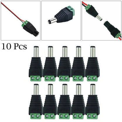 Set of 10 DC Power Connector Jacks for 12V Systems
