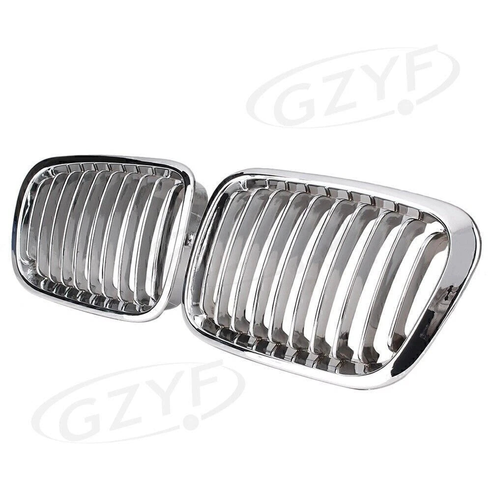 Upper Bumper Mesh Grille for BMW E46 320i 323i 325i 328i (1998–2001) Chrome