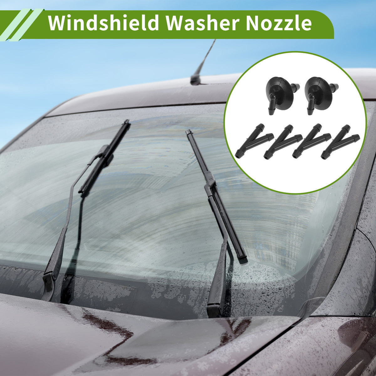 Windshield Washer Nozzle With Hose Connector for Dodge (2005–2010)