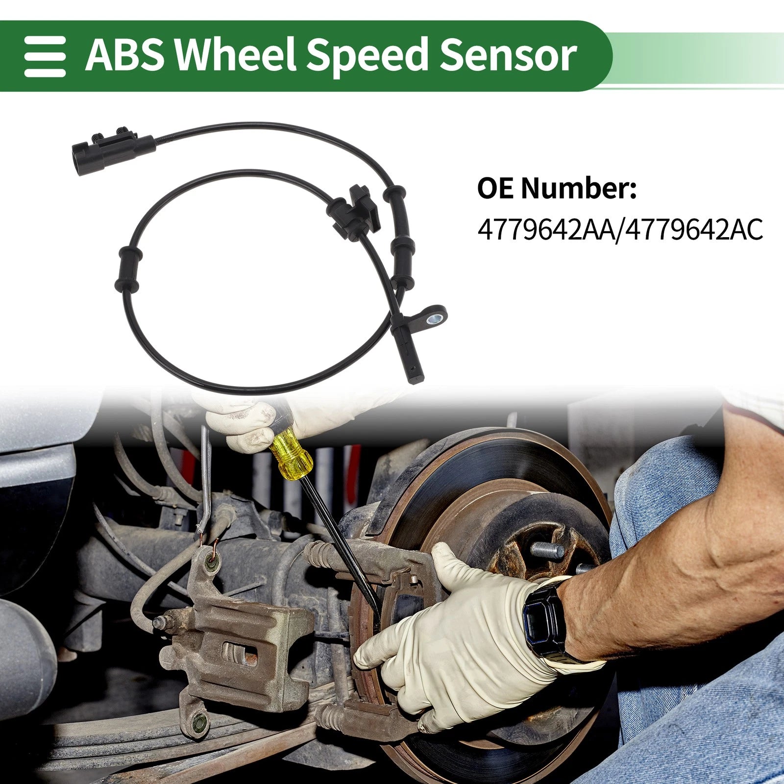 ABS Wheel Speed Sensor Rear Right Replacement for Dodge Challenger (2015–2023)