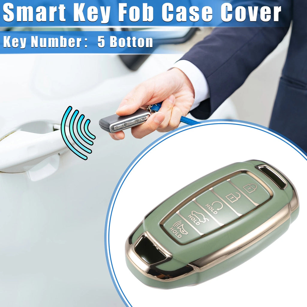 Key Fob Cover 5 Button Replacement for Hyundai Elantra Accent Santa Fe (—)