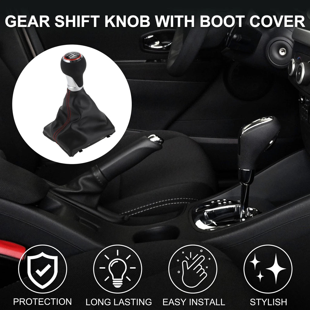 6 Speed Manual Shift Knob with Boot Cover for Audi A4 B8 (2009–2015)