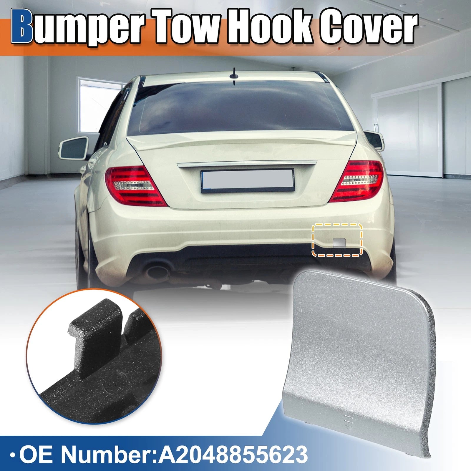 Rear Tow Hook Cover Replacement for Mercedes-Benz A2048855623 (2010–2014)