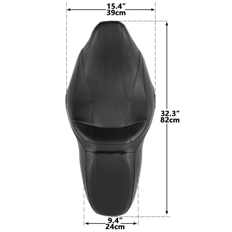 Driver Passenger Seat for Harley Touring Electra Street Glide (2009–2023) Black