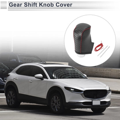 Gear Shift Knob Cover Replacement for Mazda CX-30 (2020–2021) Black Carbon Fiber