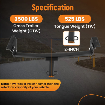 Class 3 Trailer Hitch Receiver 2" for Nissan Rogue (2008–2020)