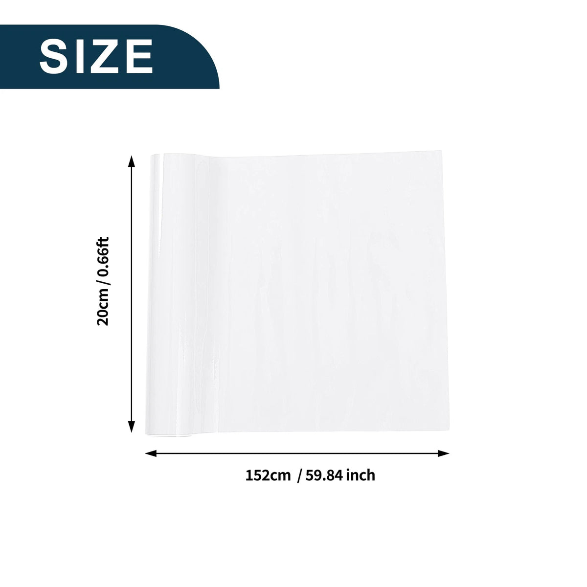 White Car Wrap Film for Universal Vehicles (0.66ft x 59.84inch) 1 Pc