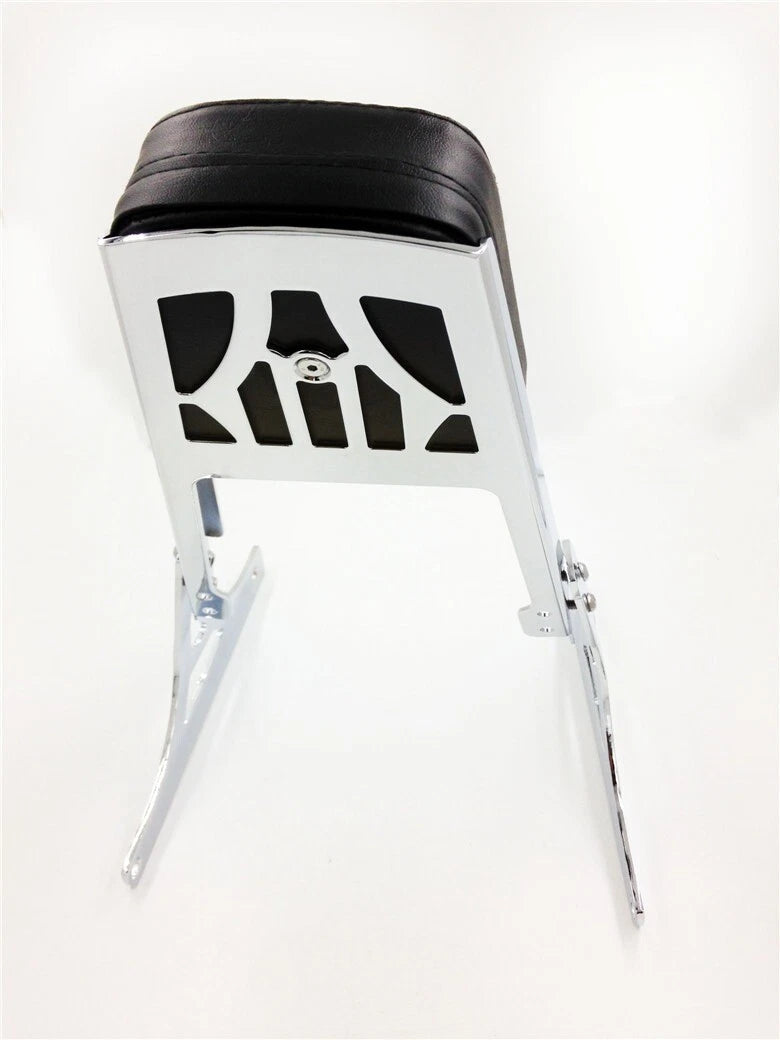 Chrome Backrest Sissy Bar with Leather Pad for Harley Softail (2000–2017)