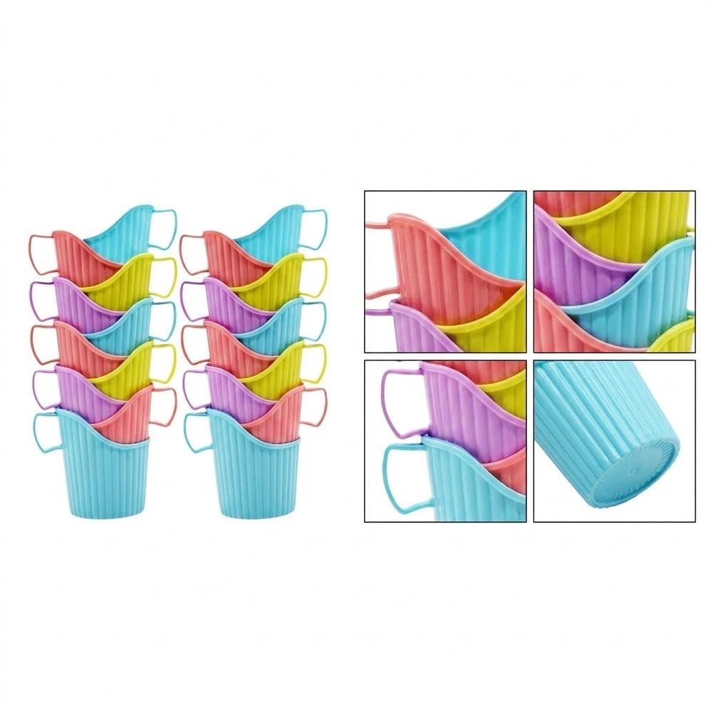 Set of 10 Plastic Cup Holders for Paper Cups - Heat Resistant Design