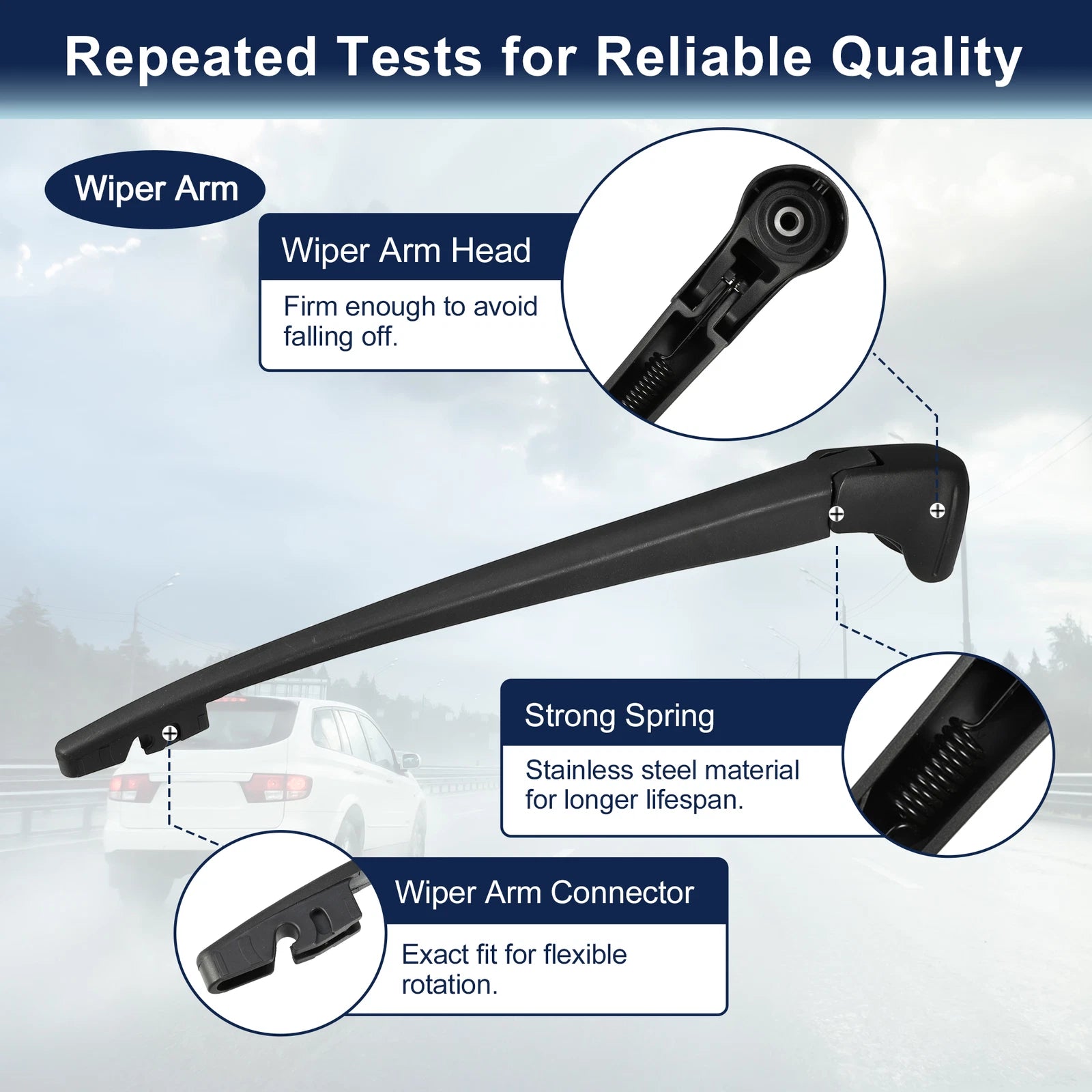 Rear Windshield Wiper Blade Arm Set for Honda Pilot (2009–2015)