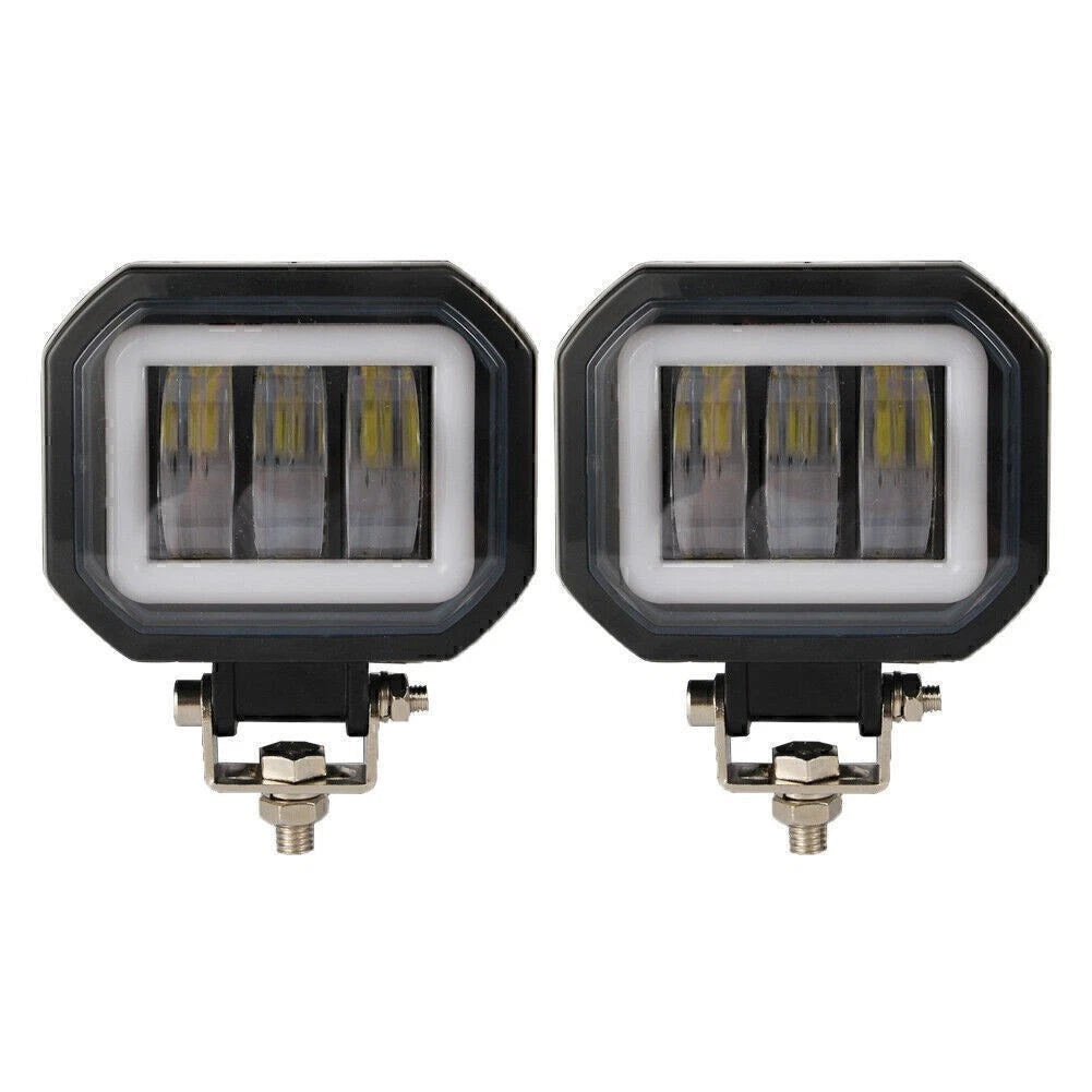 Square LED Work Light Bar for Motorcycle (12V–24V)