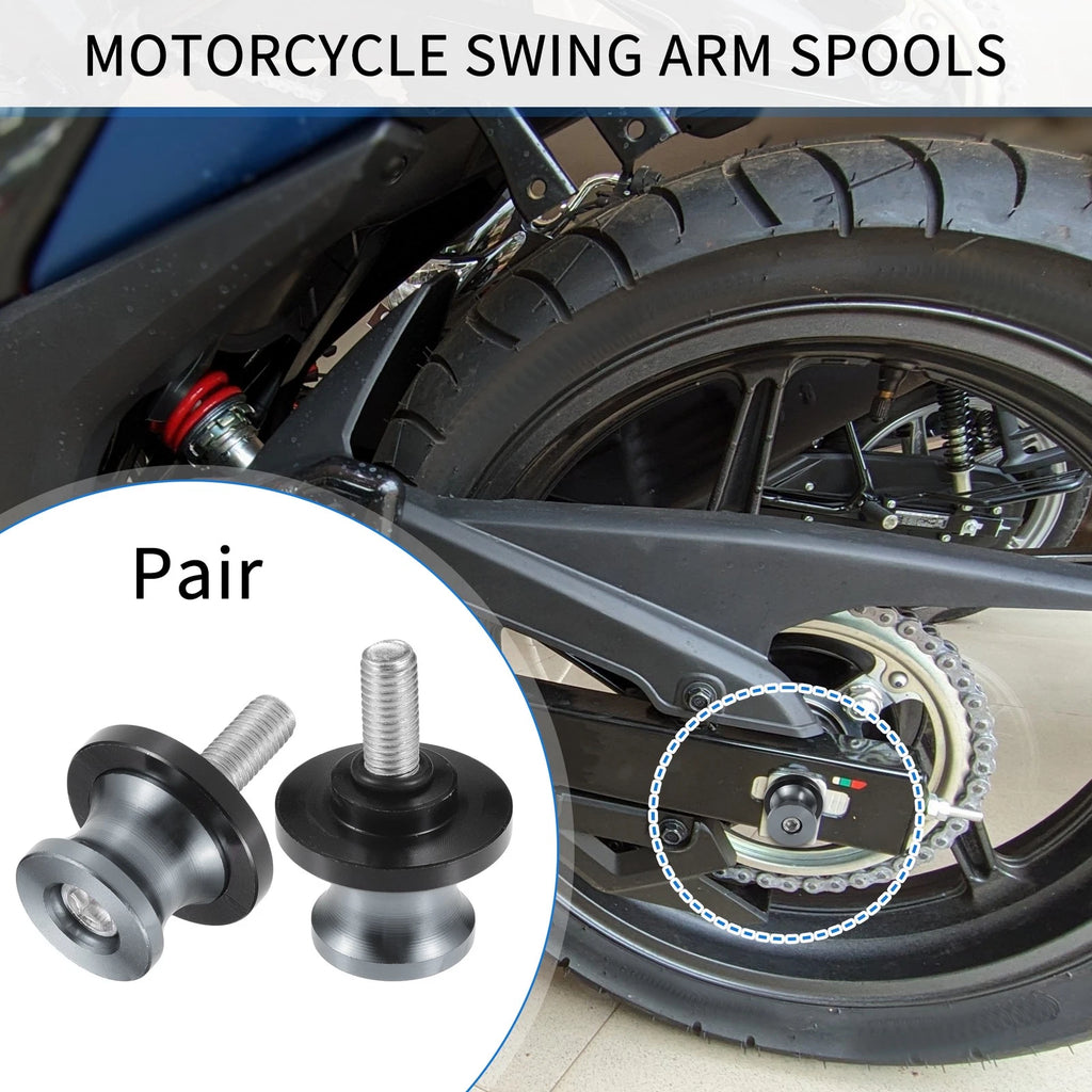 Motorbike Swingarm Spools Pair CNC 8mm for Universal Fit (Any Model)