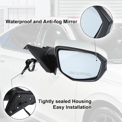 3 Pin Right Side Door Mirror Assembly Black for Honda Civic (2016–2021)