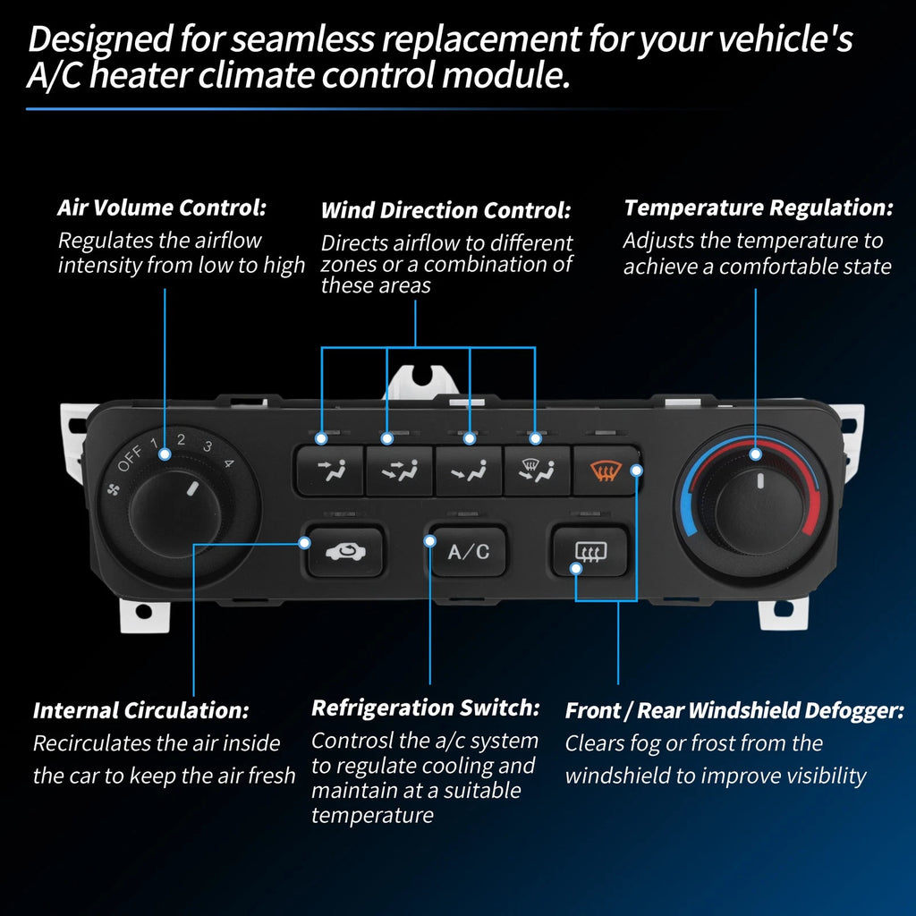 A/C Heater Climate Control Module for Honda Accord (2001–2002)