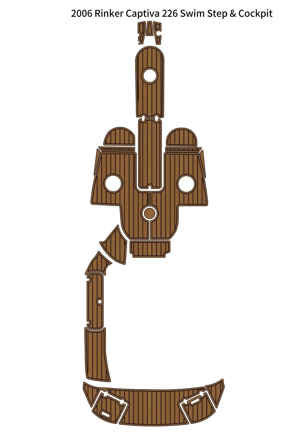 EVA Foam Teak Floor Mat for Rinker Captiva 226 (2006)