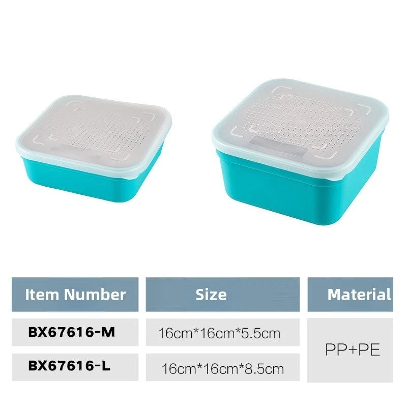 Solid Polymer Bait Box for Live Bait Storage (Square Format)