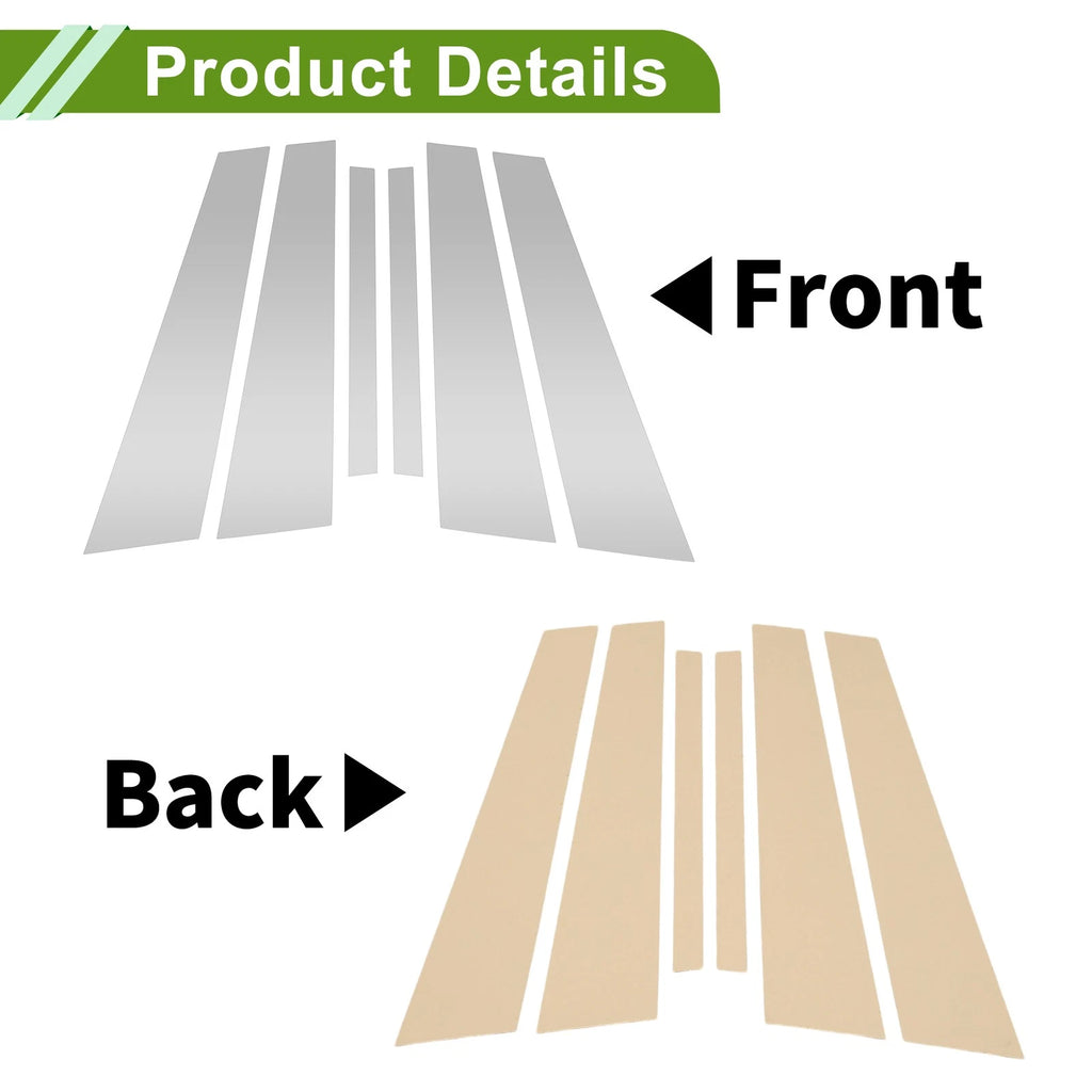 Door Pillar Window Trim Set for BMW 7-Series (2009–2017) Silver Tone