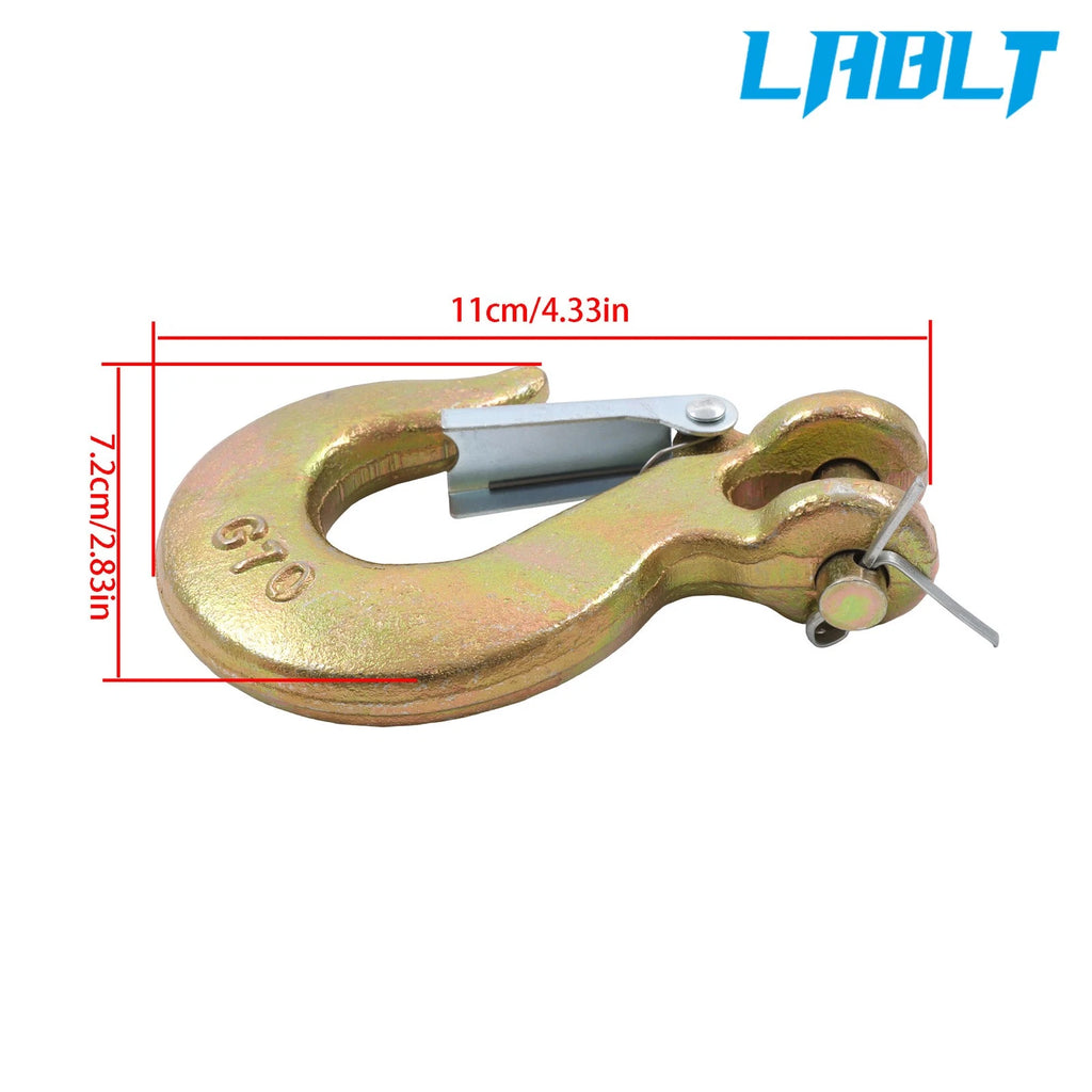 8 Pack Clevis Slip Hook with Latch for G70 (18800lbs Breaking Strength)