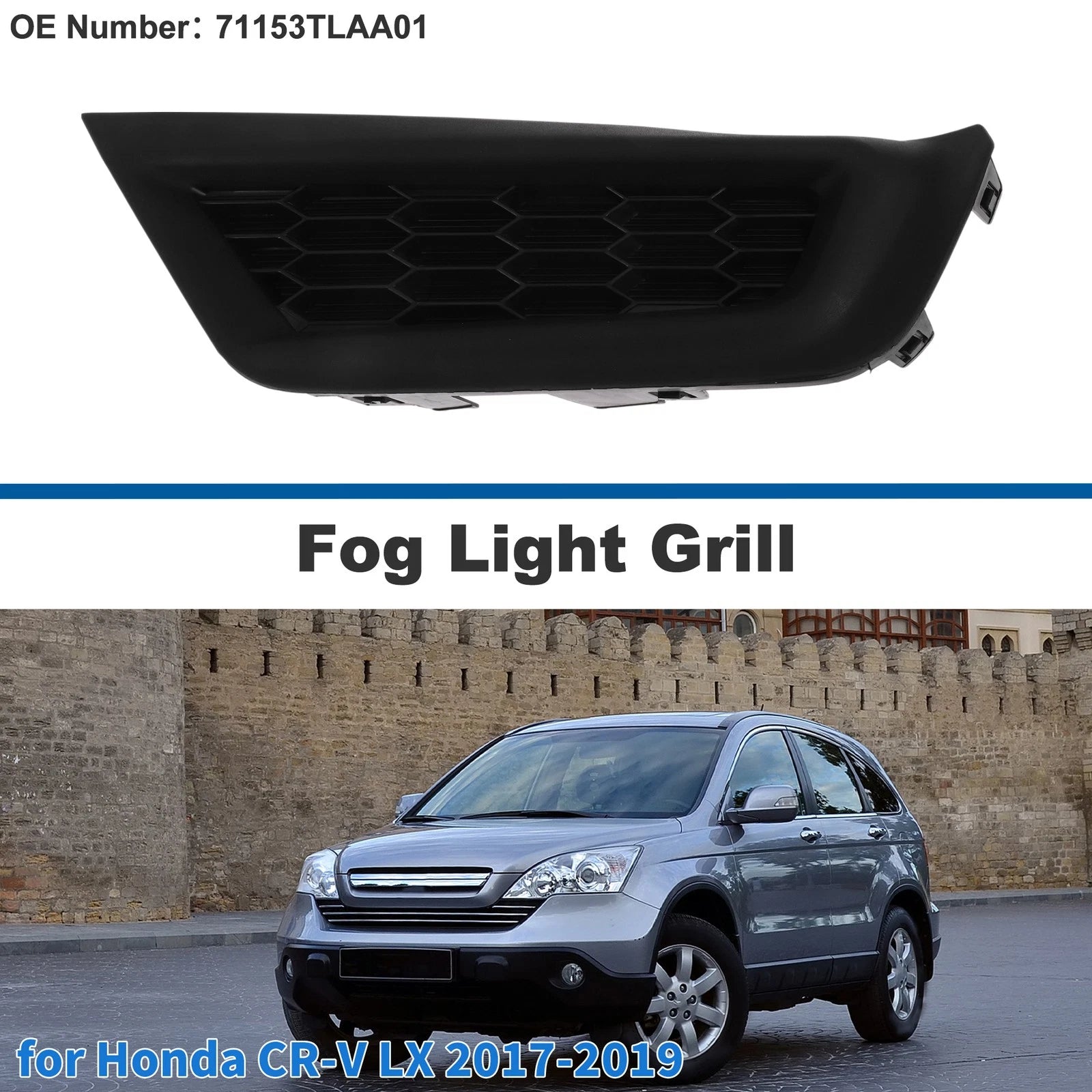 Front Left Fog Light Grill Replacement for Honda CR-V LX (2017–2019)