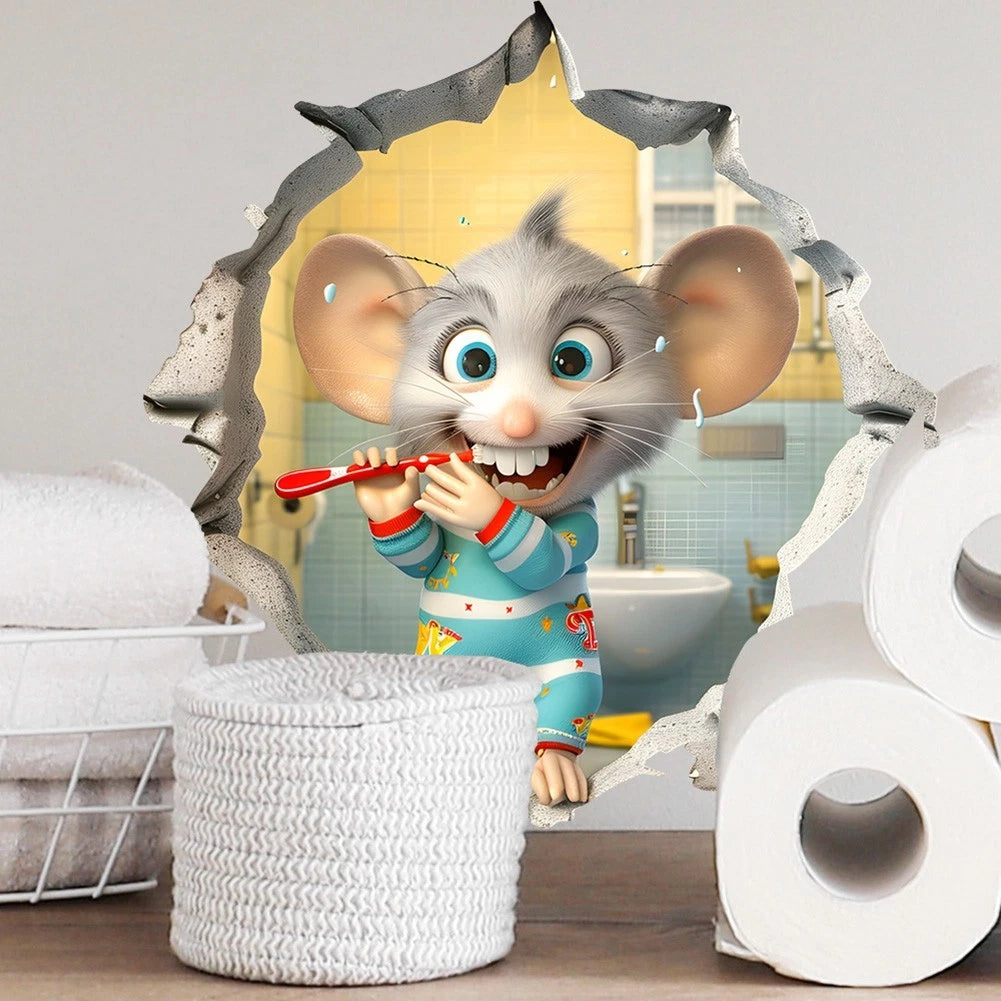Self-Adhesive Vinyl Wall Decal for Kids' Bathroom (No Part Numbers)