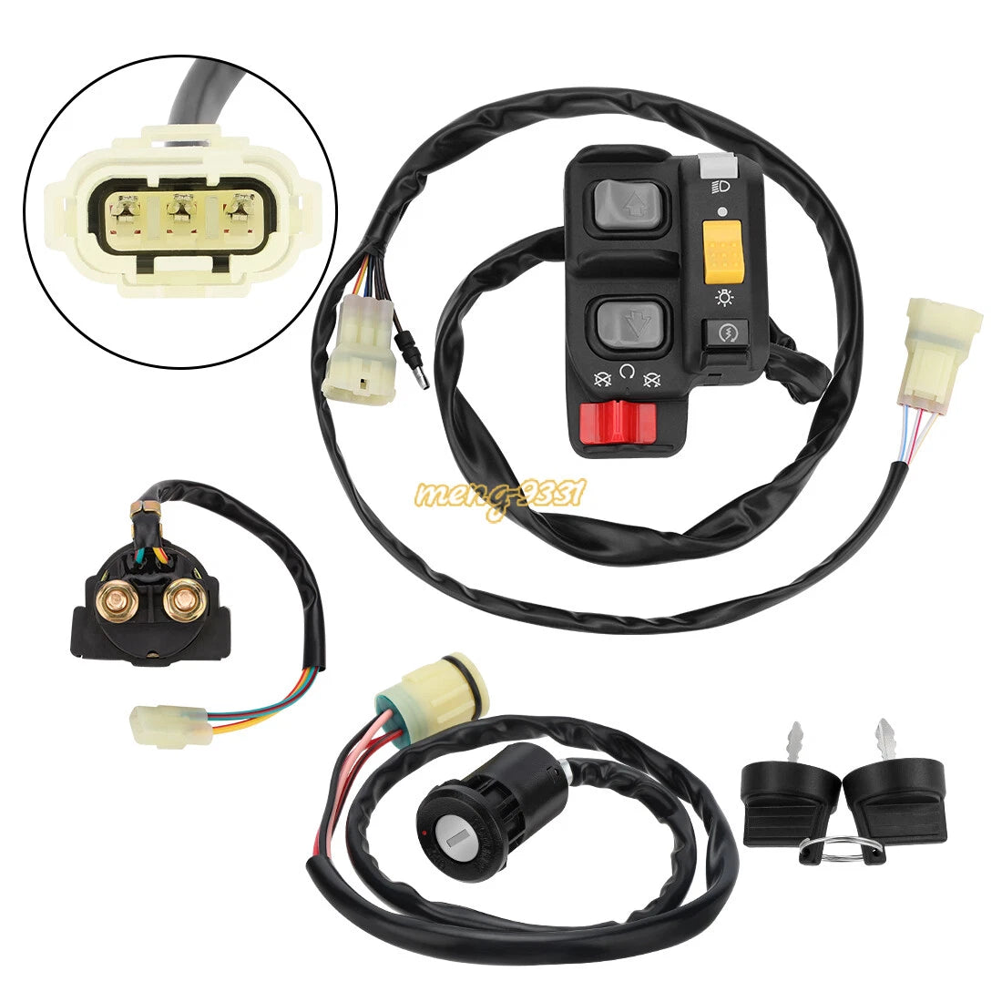 Handlebar Key Switch Starter Relay Kit for Honda Foreman 450 TRX450FE/ES (1998–2004)