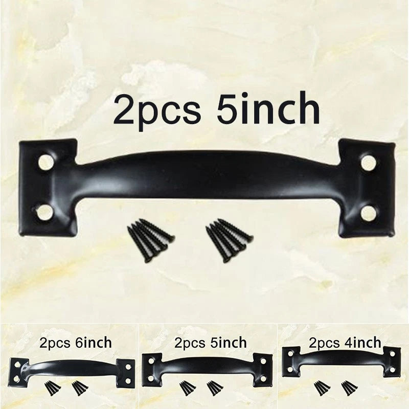 2X Door Handles for Barn Black Cabinets and Garages