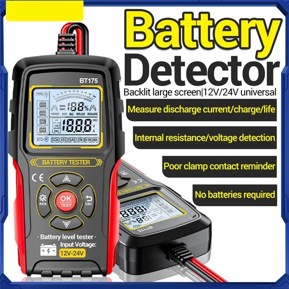 Battery and Alternator Tester for 12V 24V Vehicles
