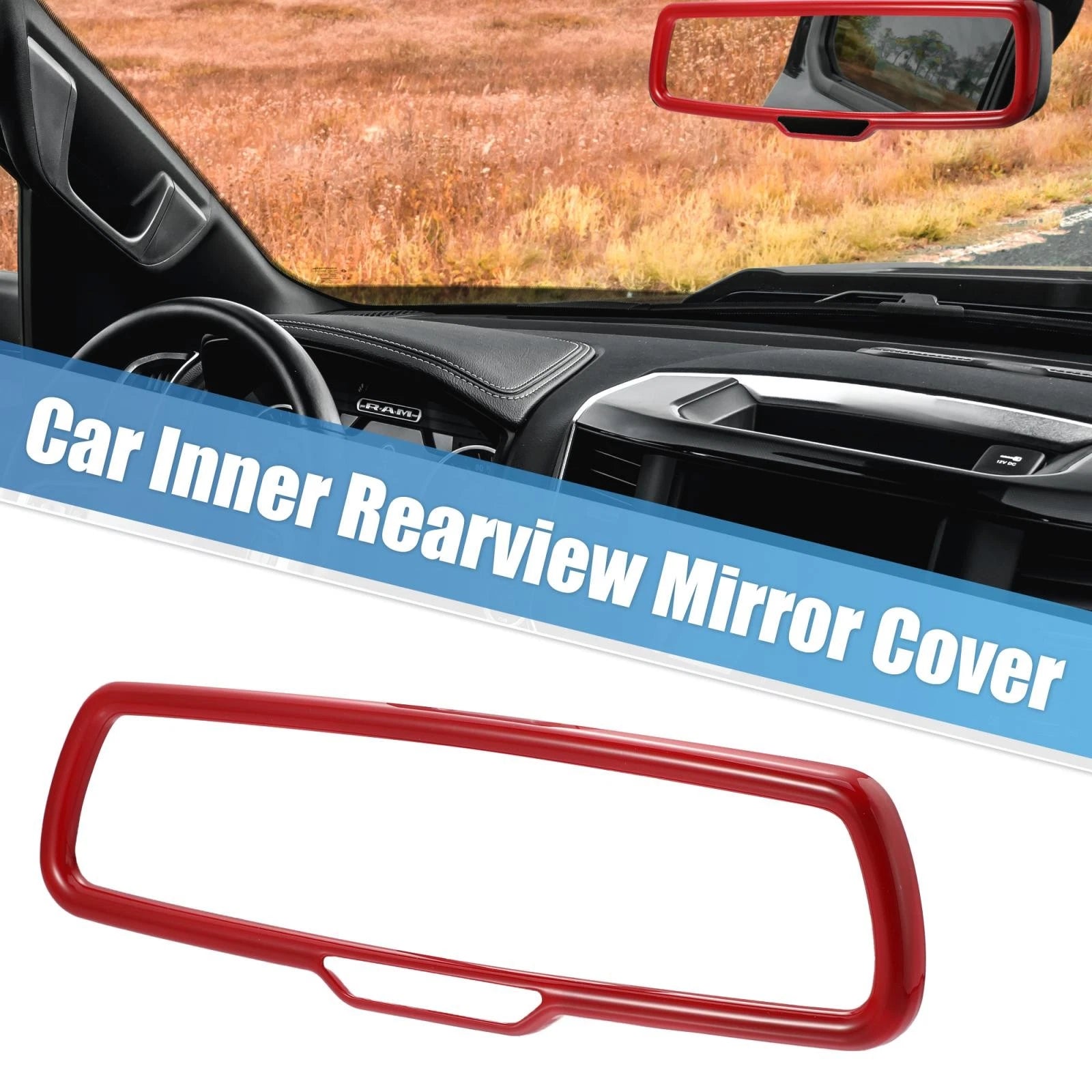 Rearview Mirror Cover Trims ABS Red for Dodge Challenger (2015–2020)