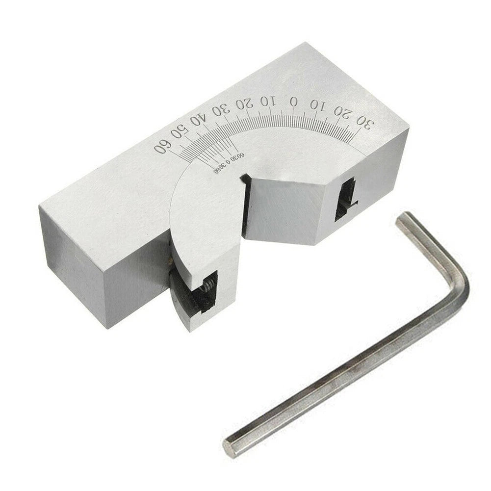 Adjustable V Block Tool with 60 Degree Angle Gauge for Precision Milling