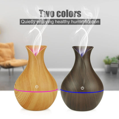 130ml Humidifier for Mini Desktop (USB, Quiet Operation, Wood Texture)