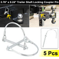5PCS Trailer Coupler Locking Safety Pin D Shape for Car Boat (2.76in)