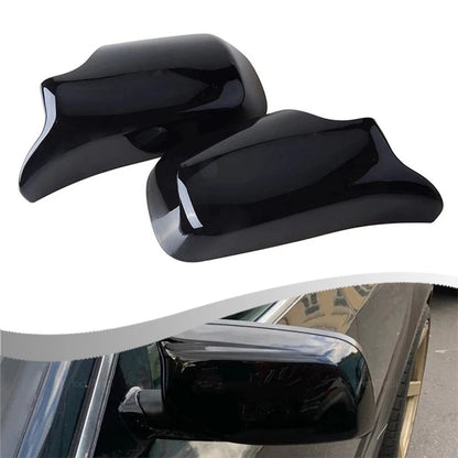 Gloss Black Side Mirror Cover for BMW E46 Sedan, E39 5 Series (1998–2006)