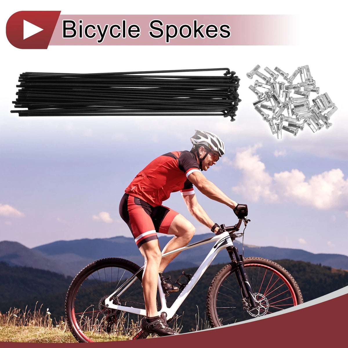Bicycle Spokes 14G Carbon Steel 167 mm for 38 Set Replacement Wheel