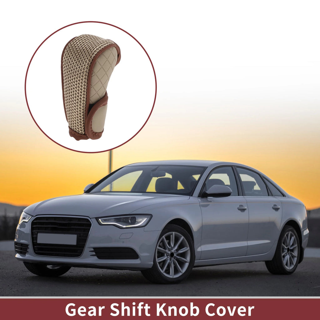 Gear Shift Knob Cover for Car SUV Hook and Loop Style Polyester PU