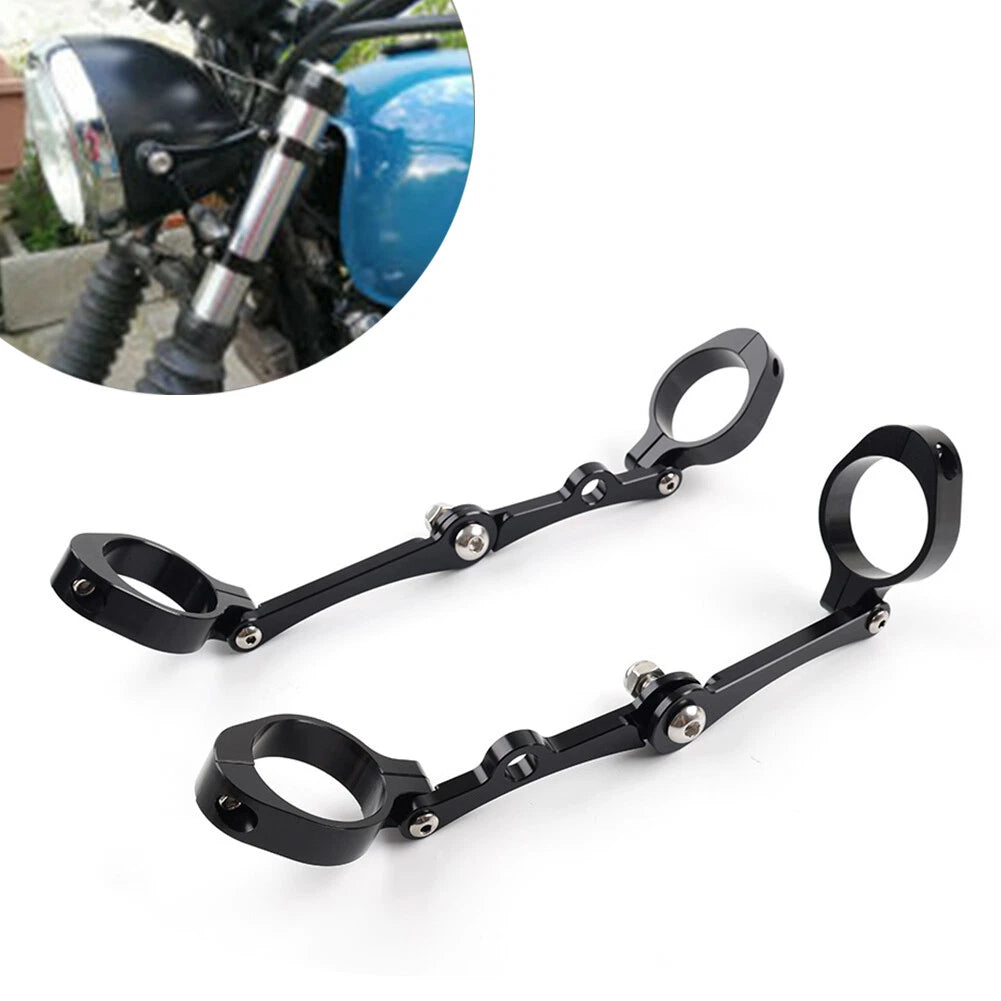 Universal Motorcycle Headlight Turn Light Bracket Black For 39/41mm Fork Tube