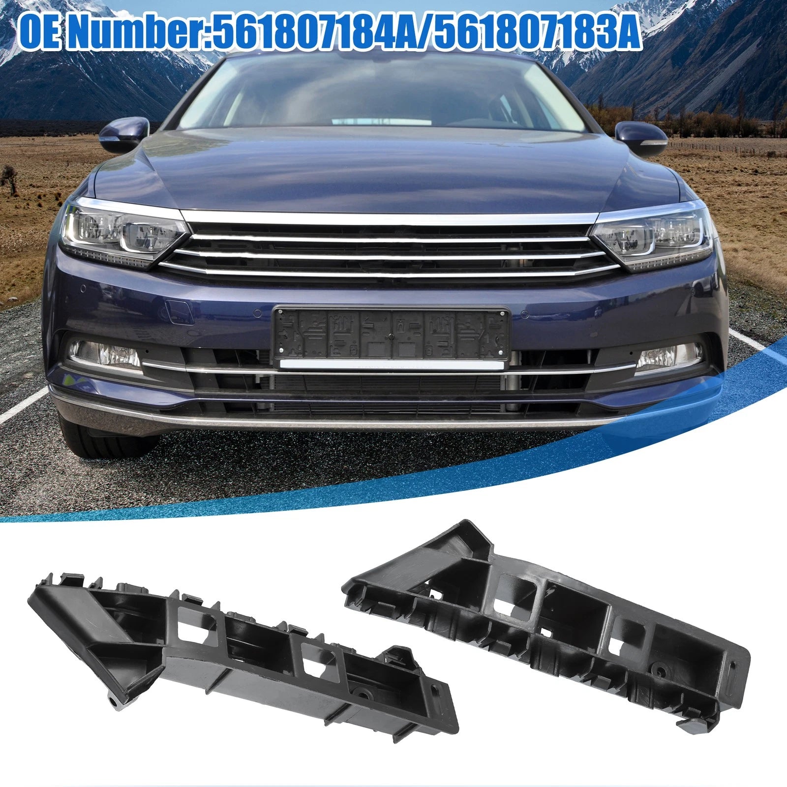 Pair Front Left Right Bumper Cover Brackets Replacement for Volkswagen (2010–2019)