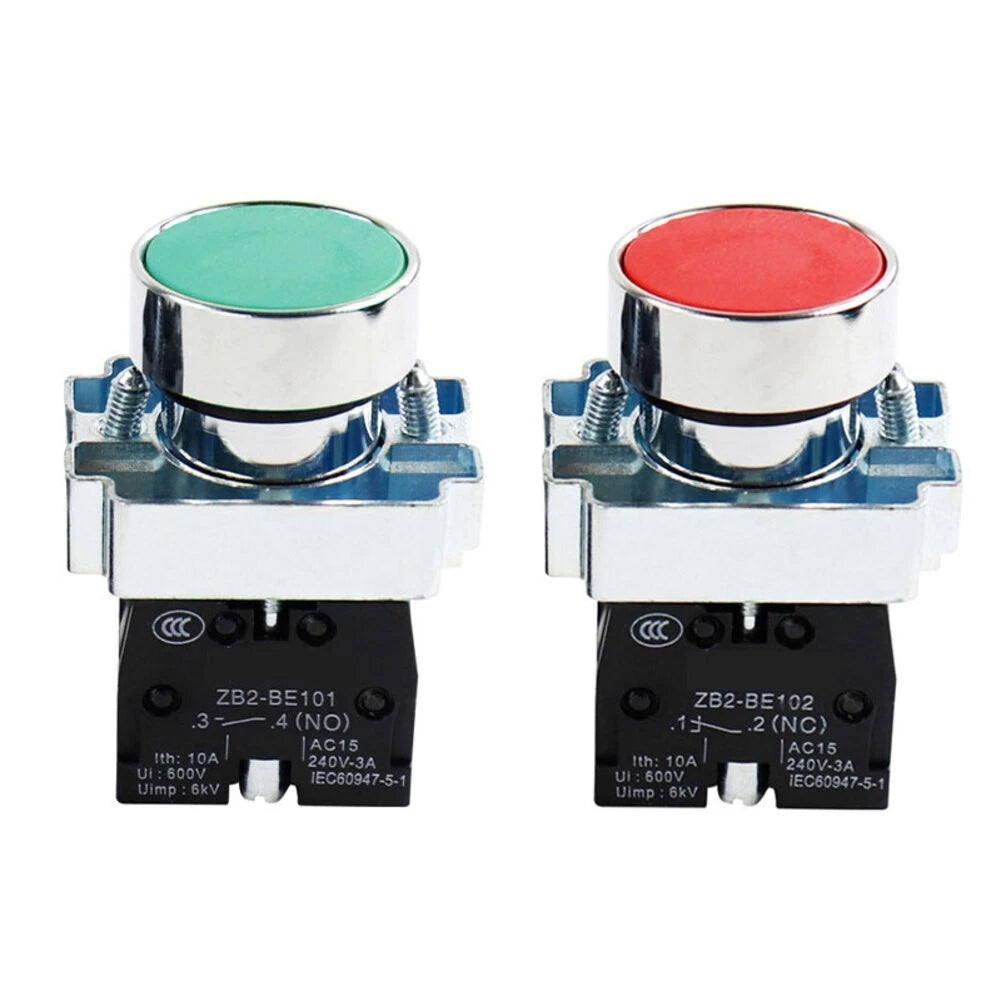 10pcs 22mm Momentary Push Button Switches for Industrial Machinery