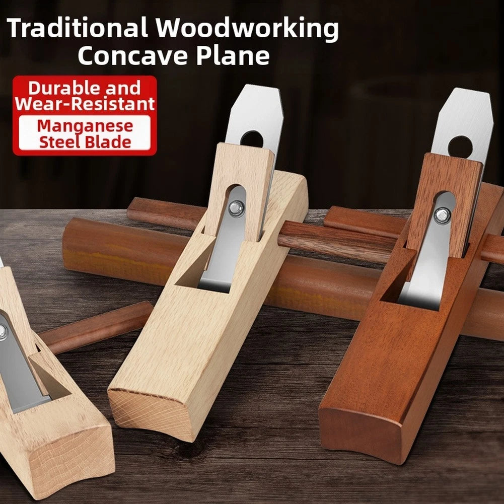 Woodworking Tool: Concave Plow Plane with Manganese Steel Construction