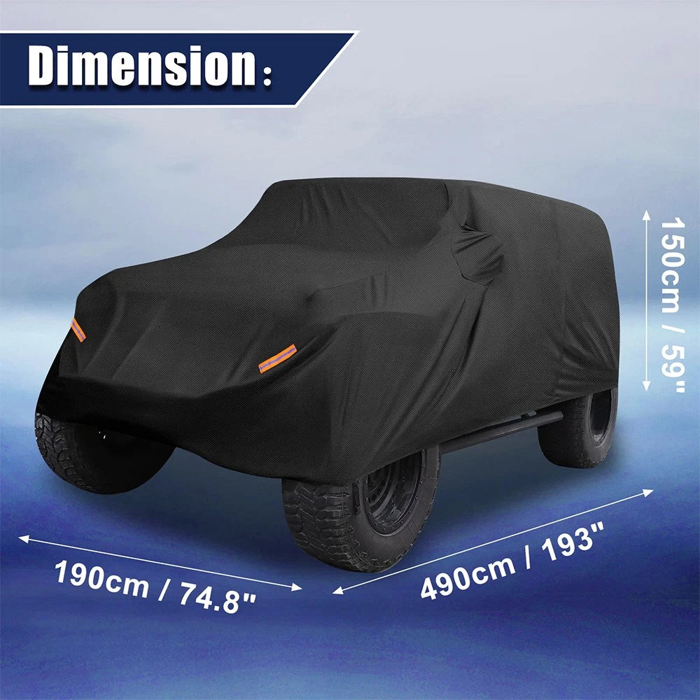 Car Cover for Jeep Wrangler JK JL 4 Door (Outdoor, UV Protection, Waterproof)